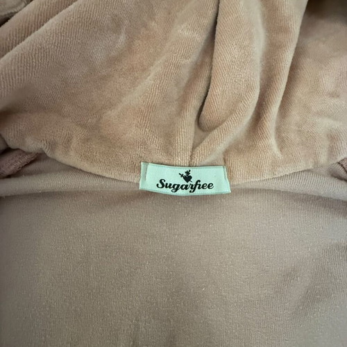 Sugarfree velour tracksuit set in pink nude, like new
