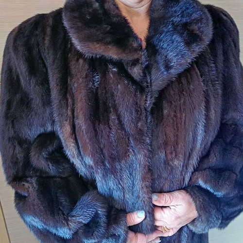 Vintage Mink Fur Coat N. Pavlidis Thessaloniki like new, dark brown
