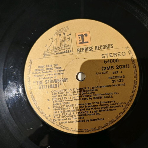 The Strawberry Statement double vinyl record used