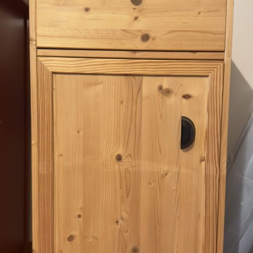 Handmade vertical furniture with drawer and cabinet, like new