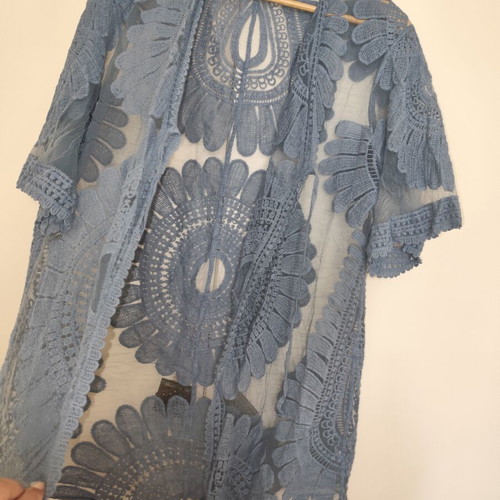 Blue beach kimono XXXL used with lace