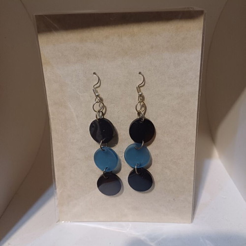 Earrings made of recycled plexiglass new with surgical steel hooks