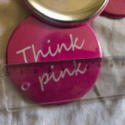 Set of 10 Large Pink Think Pink Badges 7.5 cm for Parties