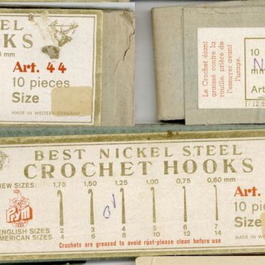 Knitting needles used, 3 old complete packages