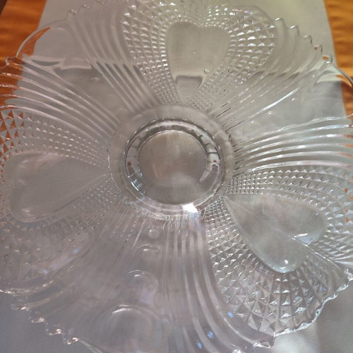 Crystal serving platter vintage '80s new, multipurpose