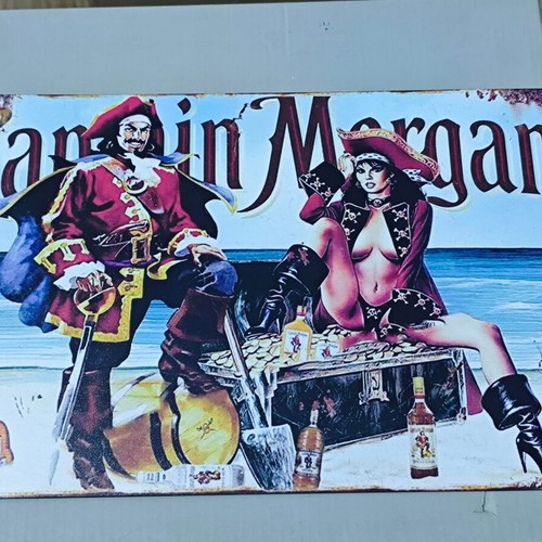 Captain Morgan metal vintage sign for bar and man cave like new