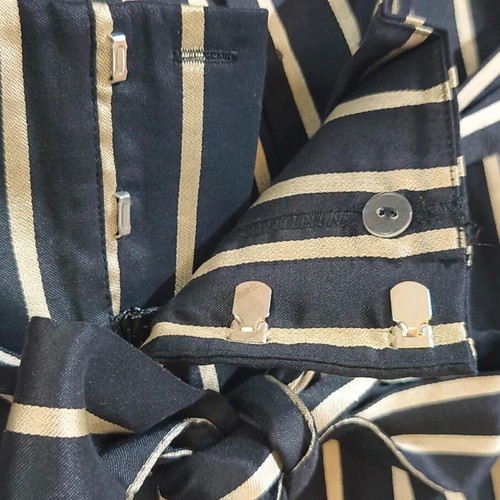 H&M High-Waisted Striped Pants Black-Gold Like New L-XL
