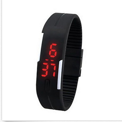 Digital sports watch new with LED and silicone rubber band