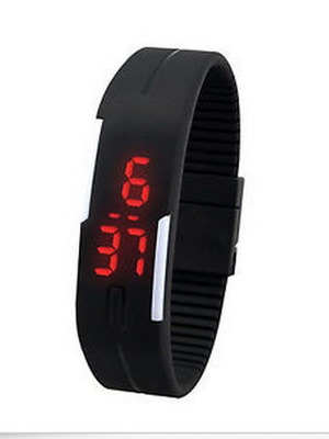Digital sports watch new with LED and silicone rubber band