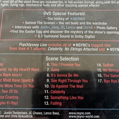 NSYNC DVD pack of 3 like new, pop genre