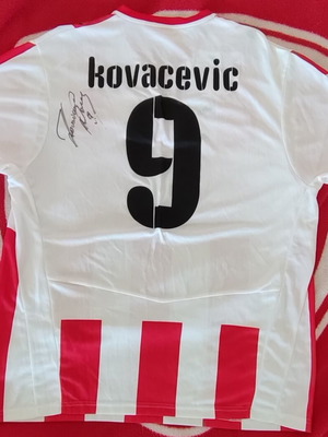 Olympiacos Kovasevic Signed Puma Home Jersey 2008/09 Large New