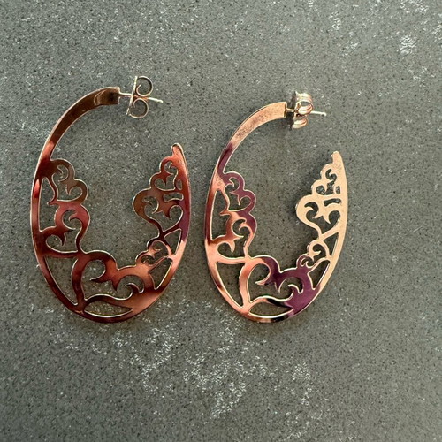 925 Silver Earrings in Rose Gold Tone like new