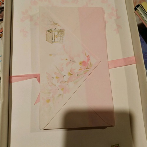 Stationery set like new with 19 sheets and 14 envelopes