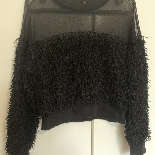 Women's blouse used with fringes and transparency, size M