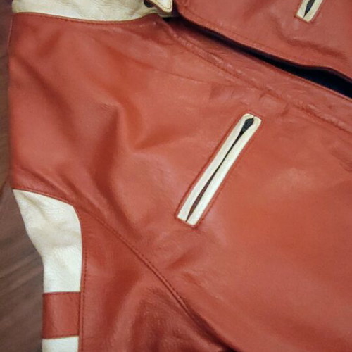 Replay leather jacket used, size XL, orange