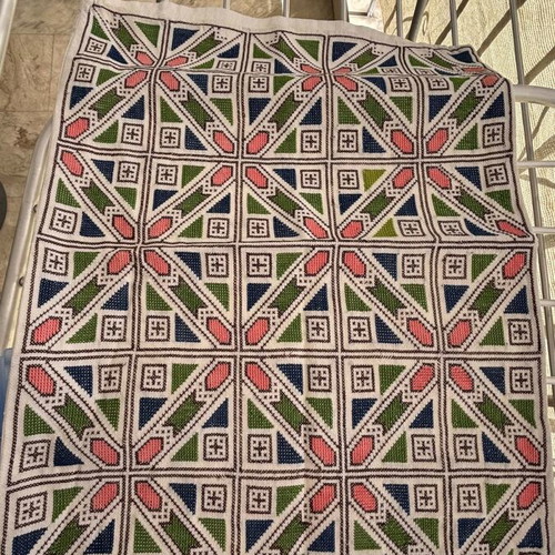 Pillowcase with Handmade Embroidery used, decorative vintage