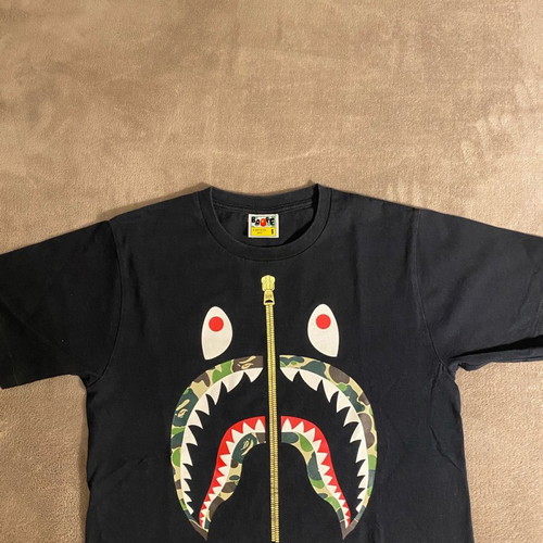 Ανδρική μπλούζα Bape small μεταχειρισμένη, μαύρη με zip gold shark