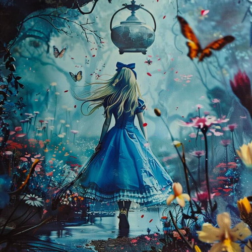 Canvas print Alice in Wonderland 30x40 like new