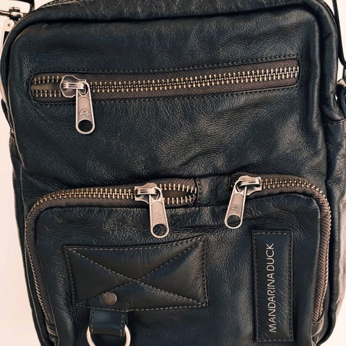 Mandarina Duck leather crossbody bag black like new