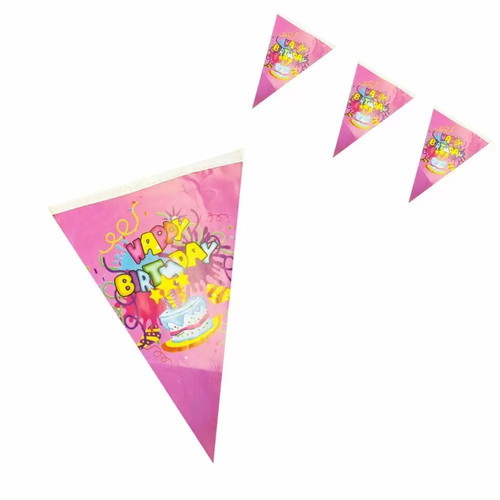 Birthday flags set 10 pcs cake pink new