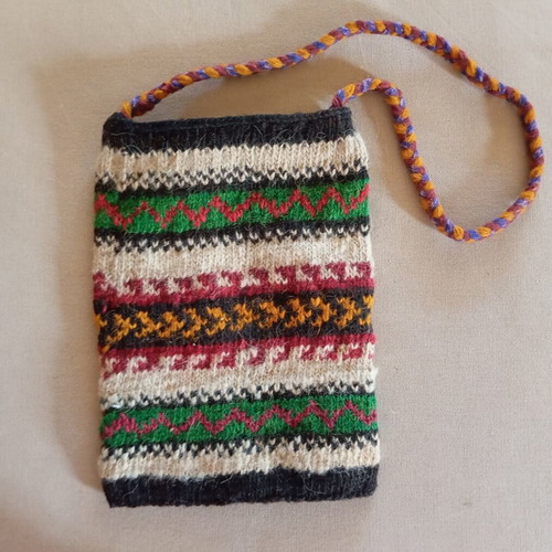 Wool handmade bag like new, 17x24 cm