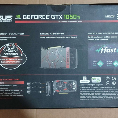 Asus GTX 1050 Ti Cerberus box used, only the box