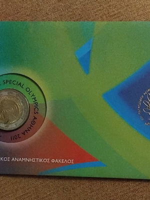 Φάκελος Π.Μ.Κ. με αναμνηστικό 2ευρω 2011 Παραολυμπιακοί Ελλάδα F.D.C. καινούργιος