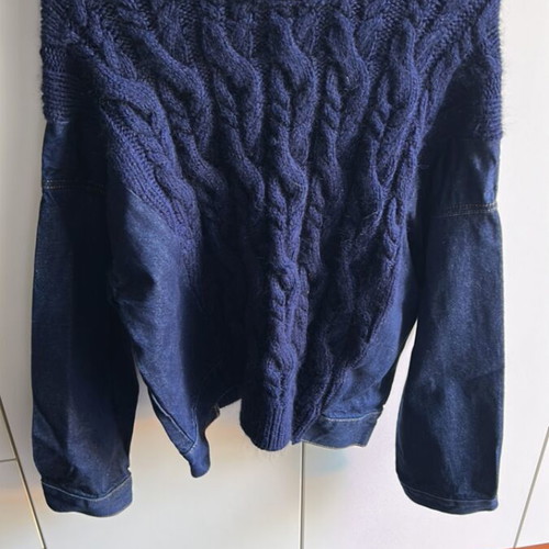 Zara blue sweater with denim sleeves new, M/L