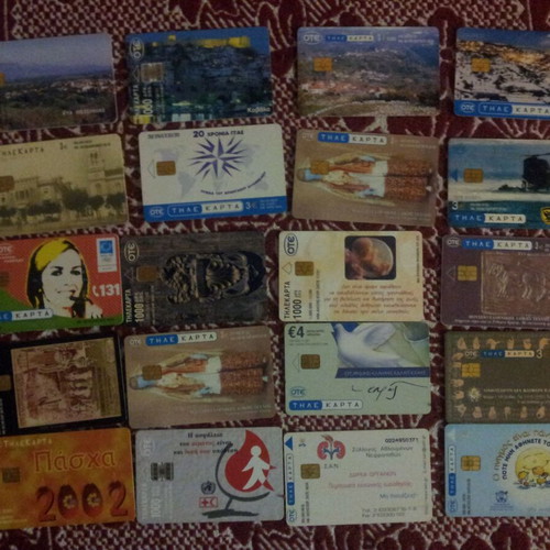 Phone cards used, pack of 20 pieces