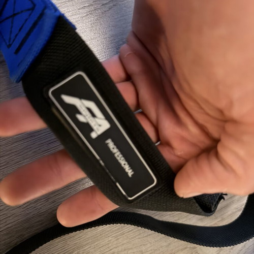 TRX strap used, blue color without ceiling hook