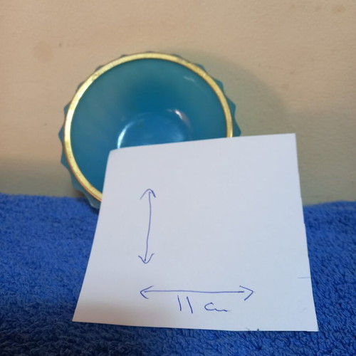 Antique French Opaline Bowl with Brass used, 1950