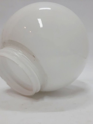 Retro glass lampshade white globe like new, 14×16 cm