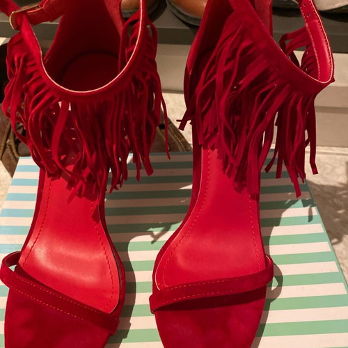 Axel sandals with fringes size 39 like new, red
