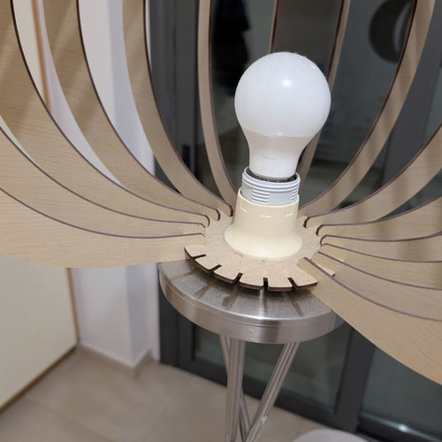 Eglo Stellato 3 Floor Lamp used, brown and nickel