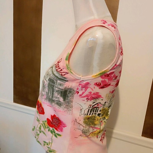 Derhy vintage girly romantic Parisian chic pink tank top like new