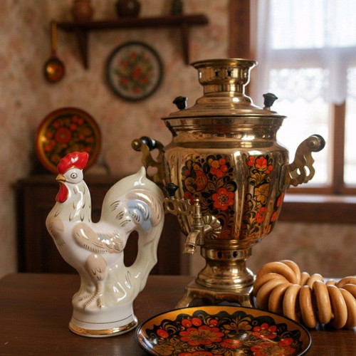 Vintage GFZ USSR collectible porcelain decanter rooster 1950s-60s