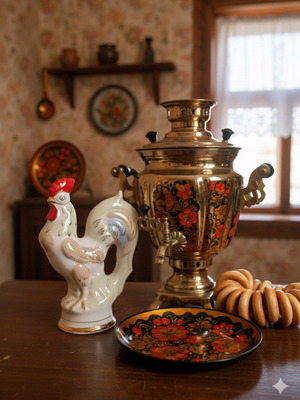 Vintage GFZ USSR collectible porcelain decanter rooster 1950s-60s