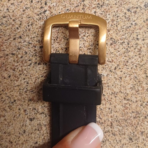 Quantum Impulse Chronograph watch rose gold black rubber like new