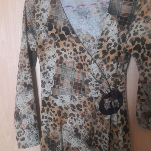 Anonima animal print draped dress used brown size M
