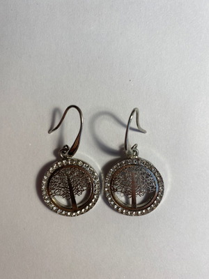 Earrings used, silver color