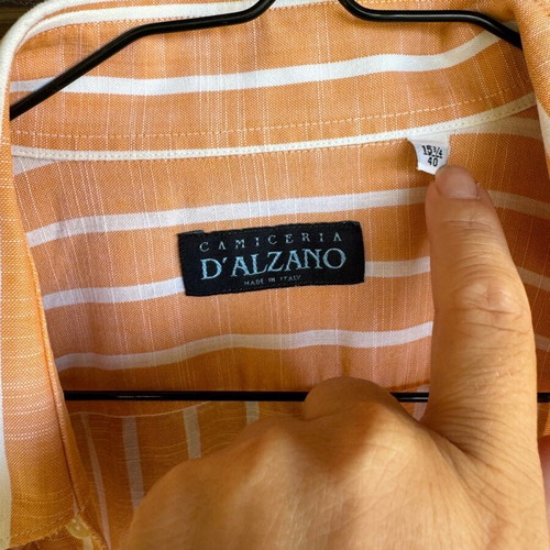 Men's shirt orange size M like new, cotton