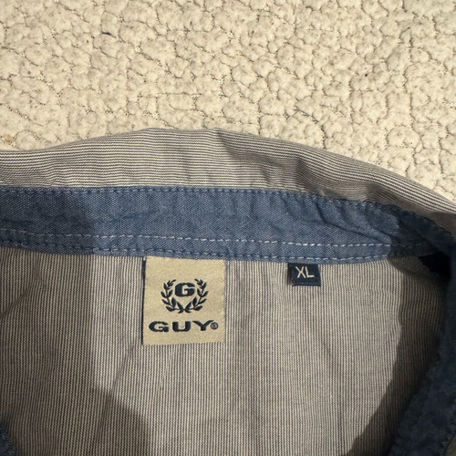 Blue men's GUY polo shirt like new with pocket detail
