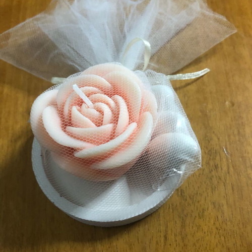 Rose candle new in plaster base