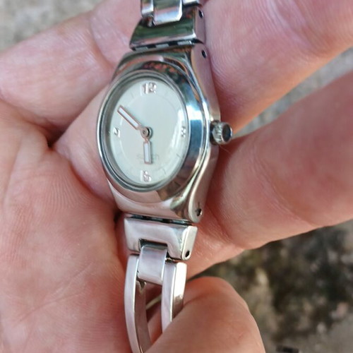 Swatch Irony wristwatch like new, silver, women's