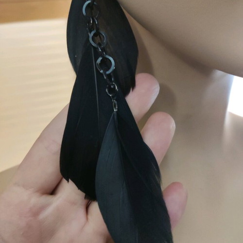 Χειροποίητα σκουλαρίκια με φτερά καινούργια, μακριά