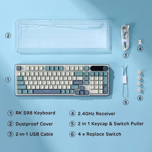 RK Royal Kludge S98 wireless mechanical keyboard new