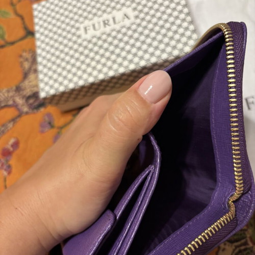 Furla leather wallet, purple