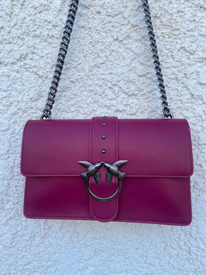 Τσάντα Pinko ροζ μεταχειρισμένη, μεγάλη, διαστάσεις 27x18