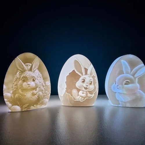 Illuminated Easter Egg with Bunny 3D Printed LED new