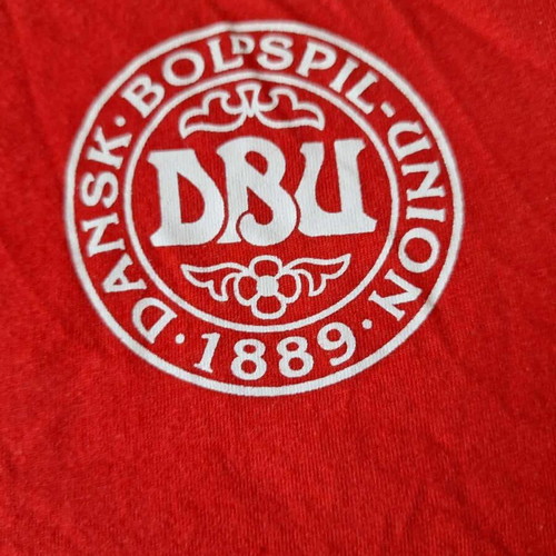 Denmark Fan T-shirt Hummel Carlsberg DBU used, size XS